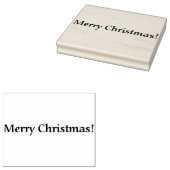 Joyeux rectangle de Noël grand tampon en caoutchou (Tamponné)