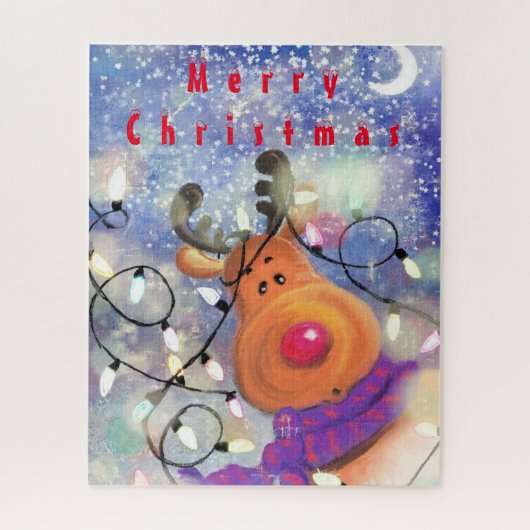 Joyeux Reindeer Noël Puzzle (Vertical)
