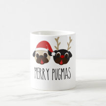 Joyeux renne de Noël de Pugmas et tasse de carlin