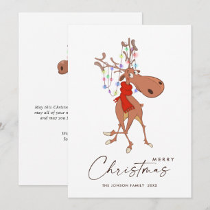 Joyeux Renne Joyeux Noël Carte de Vœux