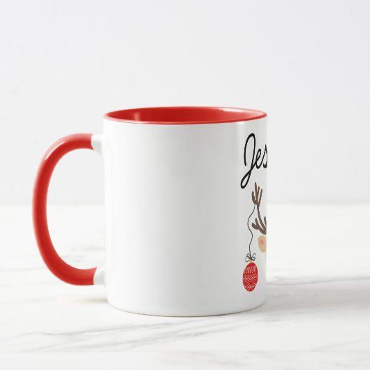 Joyeux rennes de Noël Mugs personnalisés (Gauche)