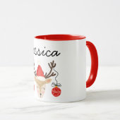 Joyeux rennes de Noël Mugs personnalisés (Devant droit)