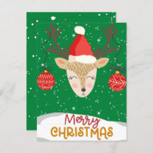 Joyeux rennes Joyeux Noël Fêtes Cartes postales