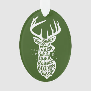 Joyeux rennes Père Noël de Noël, Vert foncé