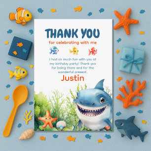 Joyeux Requin Sous la Mer Anniversaire Merci