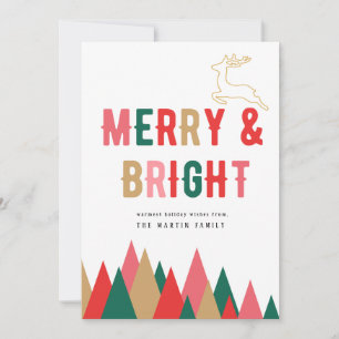 Joyeux rétro coloré et carte de Noël brillante