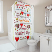 Joyeux rideau de douche de la fête des mères (En situation)