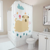 Joyeux rideau de douche Puggy (En situation)