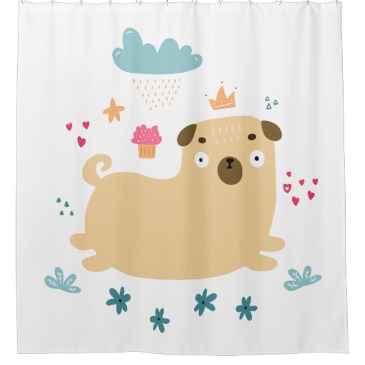 Joyeux rideau de douche Puggy (Devant)