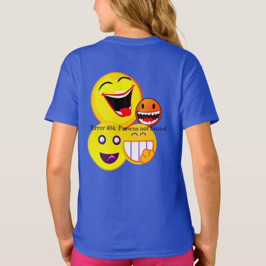 Joyeux Robot Bleu Giggle T-shirt amusant (Dos)
