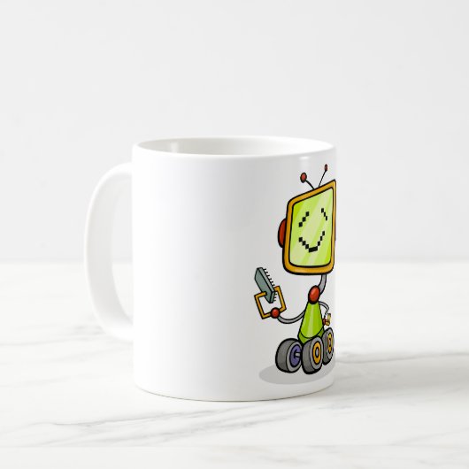 Joyeux Robot Sur Roues Mug (Devant gauche)