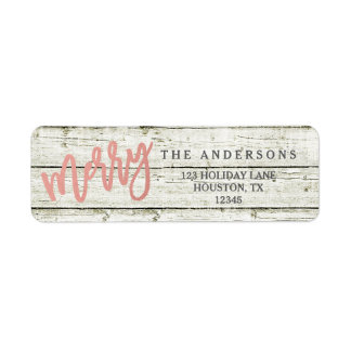 Joyeux Rose Gold Rustic Glam Wood Étiquettes de va
