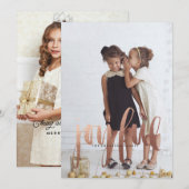 JOYEUX ROSE OR carte de Noël (Devant / Derrière)