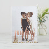 JOYEUX ROSE OR carte de Noël (Debout devant)