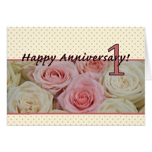 Joyeux roses du 1er anniversaire (Devant horizontal)