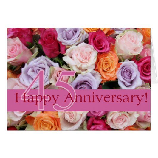 Joyeux roses du 45e anniversaire (Devant horizontal)