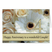 Joyeux roses du 4e anniversaire (Devant horizontal)