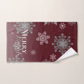 Joyeux rouge et flocon de neige brillant Noël (Serviette à main)