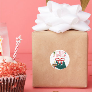 Joyeux ruban de Noël et Stickers Arbre de Noël