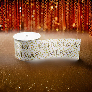 Joyeux ruban doré en satin de Noël