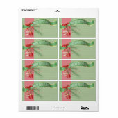 Joyeux rubans et vaches Noël Étiquettes de cuisine (Feuille entière)