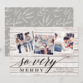 Joyeux rustique | Carte Collage photo de vacances (Devant / Derrière)