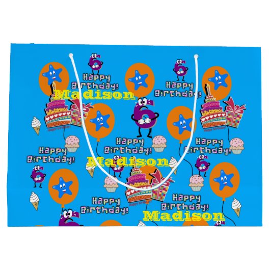 Joyeux sac cadeau 6e anniversaire #6 Bleu (Dos)