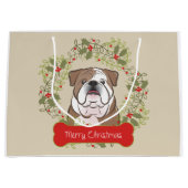 Joyeux sac de cadeau de Christman de bouledogue (Devant)