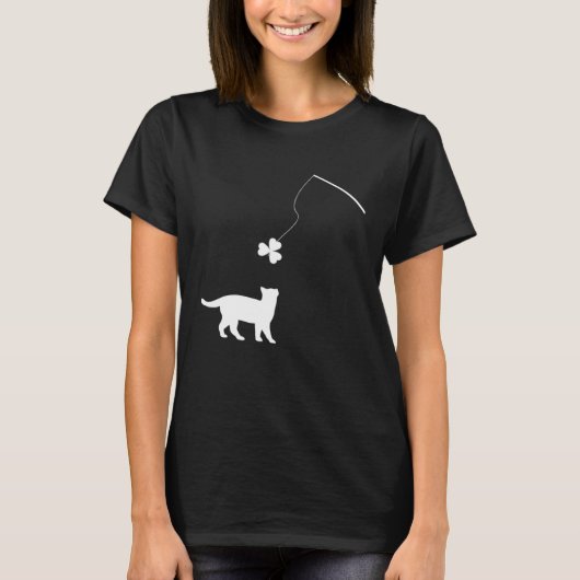 Joyeux Saint Patrick Jour du Trèfle Chat T-Shirt S (Devant)
