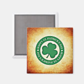 Joyeux Saint-Patrick Shamrock Carré Magnet (Recto/Verso)