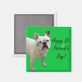Joyeux Saint Patrick's Day French Bulldog aimant (Recto/Verso)