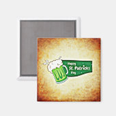 Joyeux Saint Patrick's Day Green Beer Magnet (Recto/Verso)