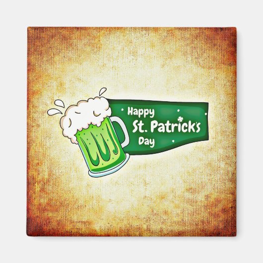 Joyeux Saint Patrick's Day Green Beer Magnet (Devant)
