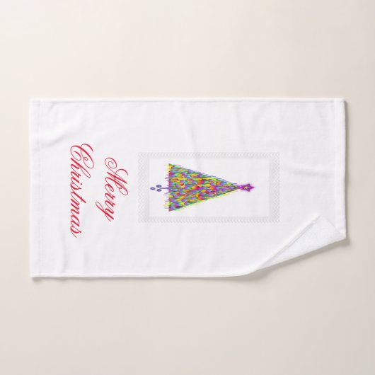 Joyeux sapin de Noël (Serviette à main)