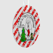 Joyeux sapin de Noël 2 caniche (blanc) chien migno (devant)