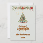 Joyeux sapin de Noël garland sauge carte verte (Devant)