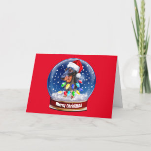 Joyeux Saucisse chien de Noël Carte de vacances