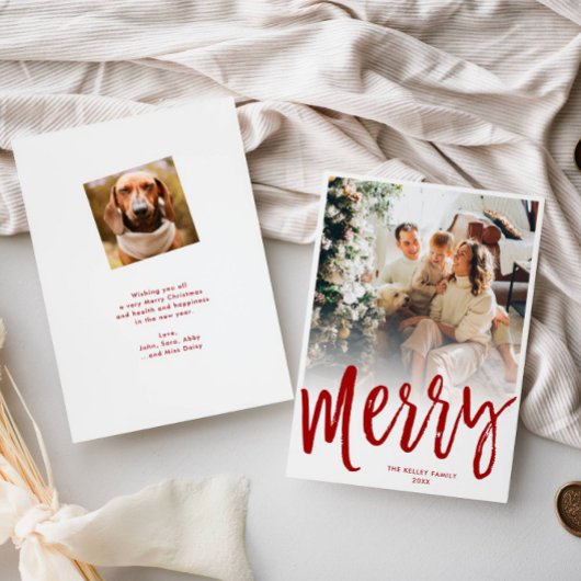 Joyeux script de la brosse carte de Noël, retour p