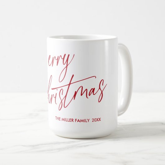 Joyeux script de Mug de Noël personnalisé | Person (Devant droit)