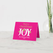 Joyeux script de Noël Carte de vacances rose tenda (Devant)