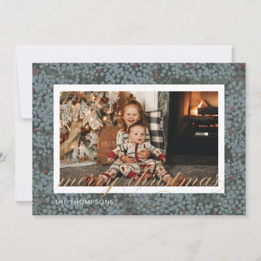 Joyeux script de Noël & Carte photo de baies (Devant)