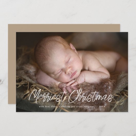 Joyeux script de Noël | Carte photo de vacances (Devant / Derrière)