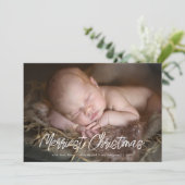 Joyeux script de Noël | Carte photo de vacances (Debout devant)