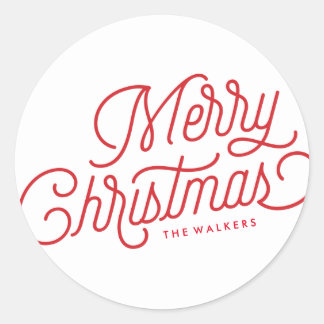 Joyeux Script de Noël Sticker Étiquette de vacance