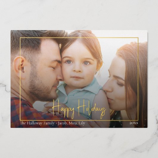 Joyeux Script de vacances Horizontal photo encadré (Recto)