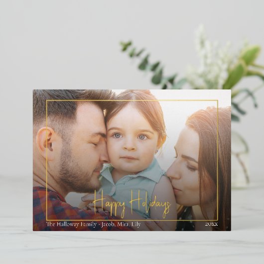 Joyeux Script de vacances Horizontal photo encadré (Debout devant)