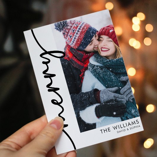 Joyeux Script de vacances moderne Carte de Noël