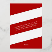 Joyeux Script de vacances Rouge & argent Photo Noë (Verso)