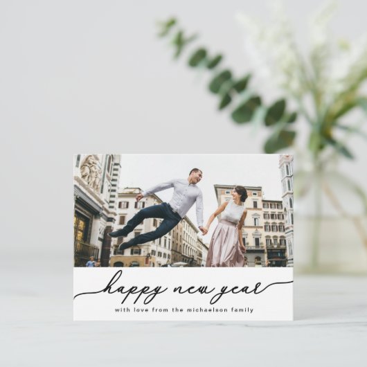 Joyeux script du Nouvel An avec Carte photo (Debout devant)