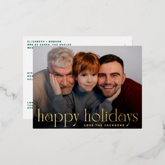 joyeux script joyeuses vacances photo noël (Recto/Verso)